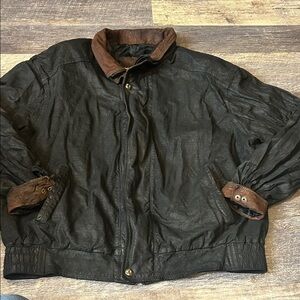 Remy double collar leather Black and Brown Jacket size 42 made in USA